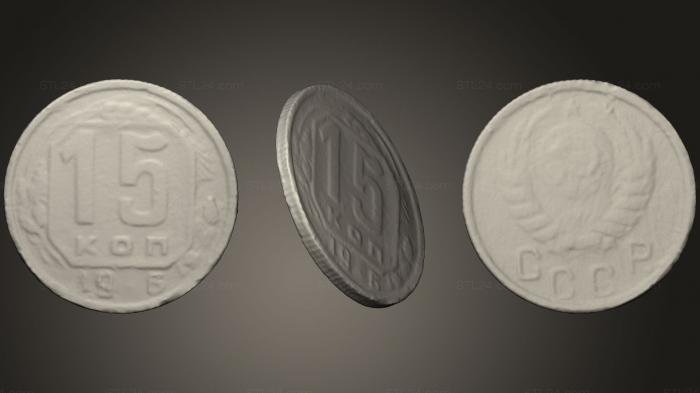 Монеты (Монета СССР 1936 года, MN_0039) 3D модель для ЧПУ станка